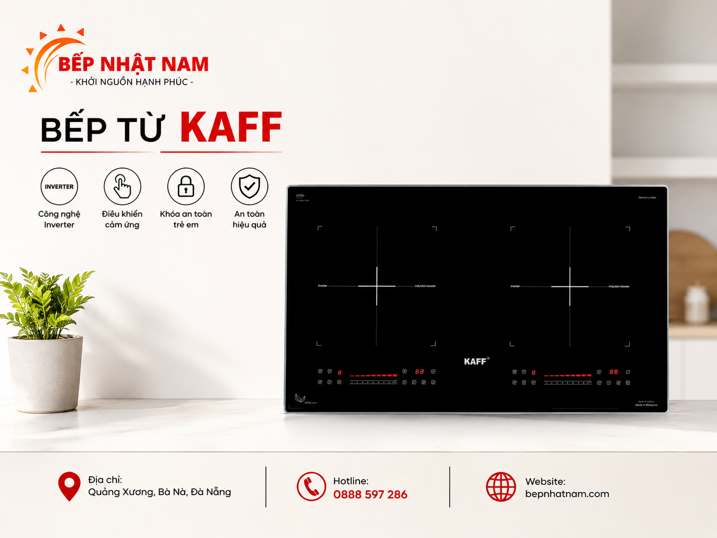 bếp điện từ đôi KAFF chính hãng tại Đà Nẵng